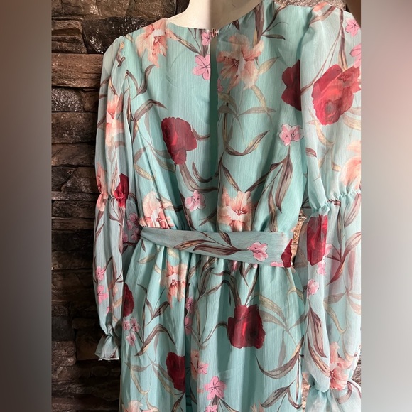 GB Girls Blue and Red Sundress with Bishop Sleeves - Picture 10 of 14